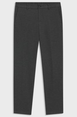 Slim-fit trousers in performance-stretch fabric, Silver
