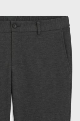 Slim-fit trousers in performance-stretch fabric, Silver
