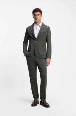 Slim-fit trousers in performance-stretch fabric, Silver