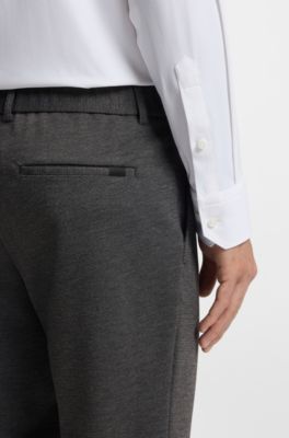 Slim-fit trousers in performance-stretch fabric, Silver