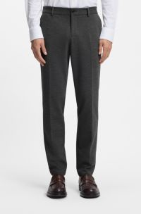 Slim-fit trousers in performance-stretch fabric, Silver