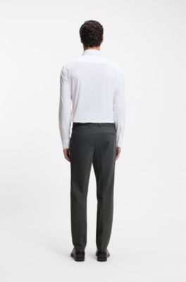 Slim-fit trousers in performance-stretch fabric, Silver