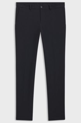 Slim-fit trousers in performance-stretch fabric, Dark Blue