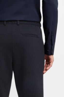 Slim-fit trousers in performance-stretch fabric, Dark Blue