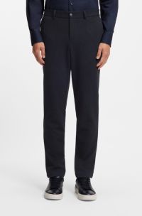 Slim-fit trousers in performance-stretch fabric, Dark Blue