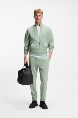 Boss Cotton-blend tracksuit bottoms with piping details mjukisbyxor herr – bild 2