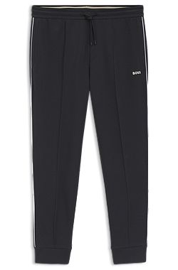 Cotton-blend tracksuit bottoms with piping details