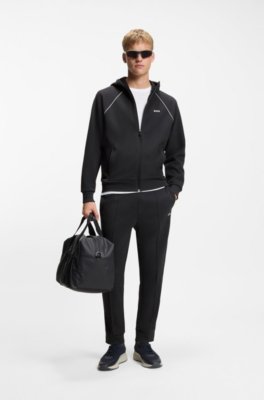 Boss Cotton-blend tracksuit bottoms with piping details mjukisbyxor herr – bild 2