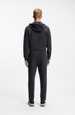 Boss Cotton-blend tracksuit bottoms with piping details mjukisbyxor herr – bild 3