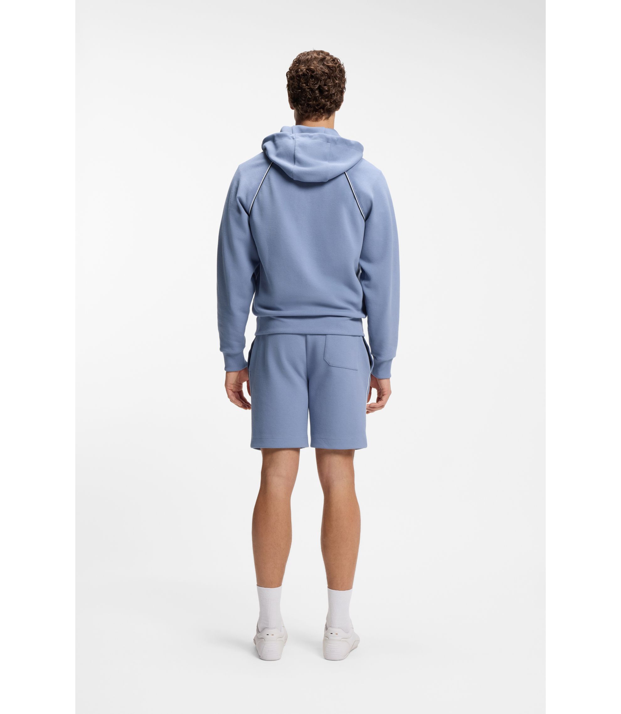 BOSS ボス コットンブレンド ジップアップフーディ BOSS - コットンブレンド ジップアップフーディ パイピングディテール
