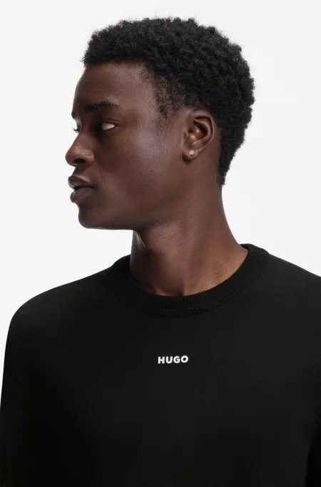 Cotton sweater with logo detail in slim fit