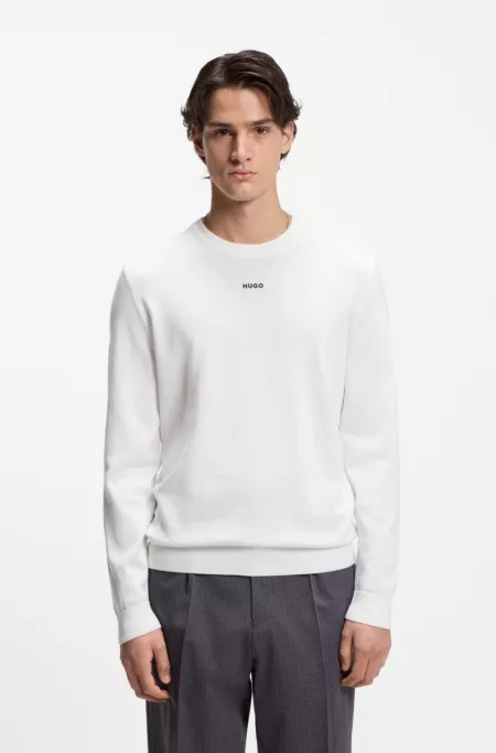 Slim-Fit Pullover aus Baumwolle mit Logo-Detail