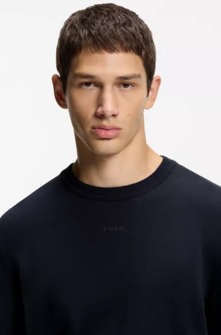 Cotton sweater with logo detail in slim fit