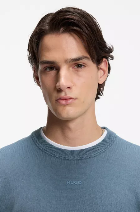 Cotton sweater with logo detail in slim fit