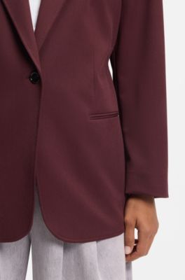 Oversized Blazer mit G&uuml;rtel, Bordeaux