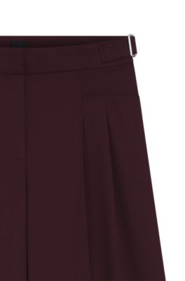 Relaxed-fit trousers with wide leg, Dark Brown