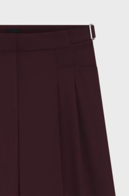 Relaxed-fit trousers with wide leg, Bordeaux