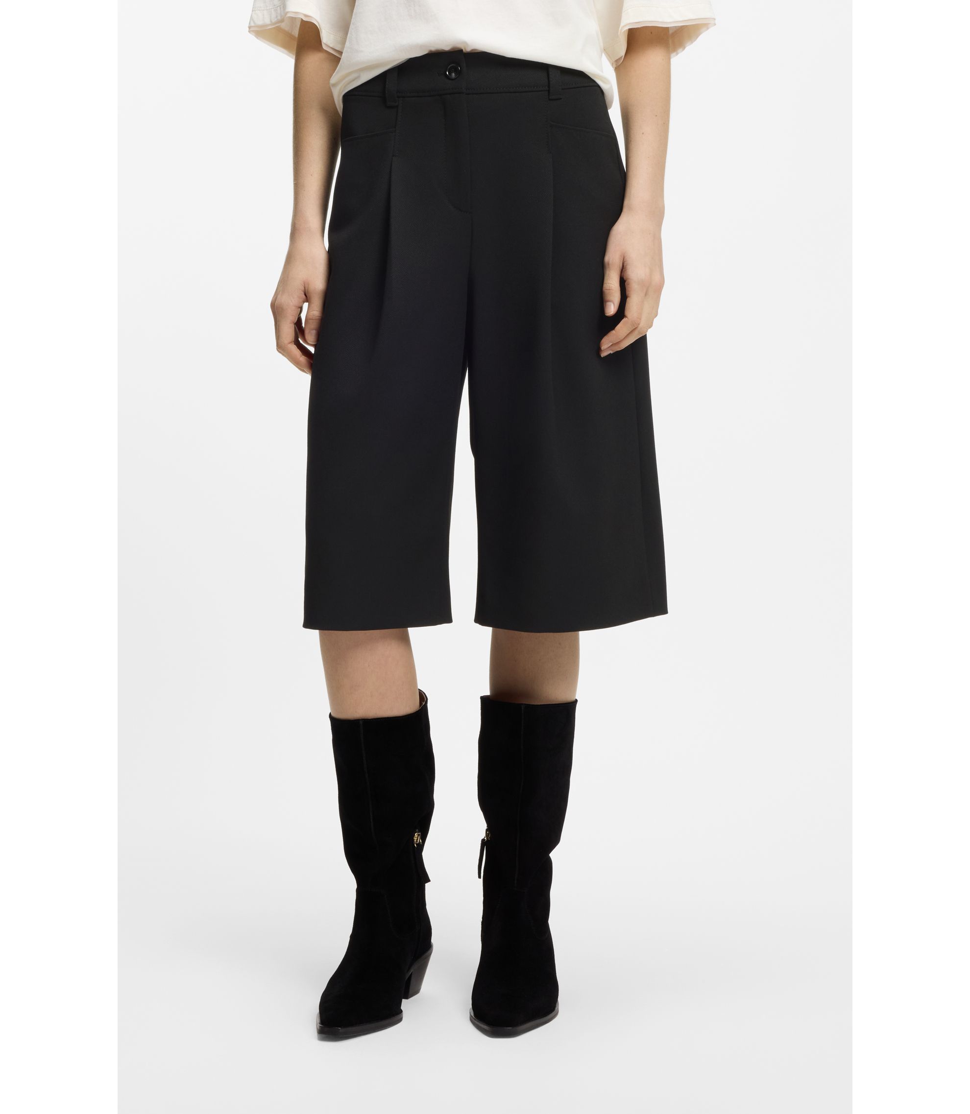 Regular-Fit Bermuda-Hose mit ausgestelltem Bein