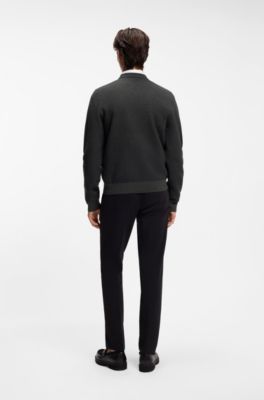 Knitted sweater with stacked logo, Dark Grey