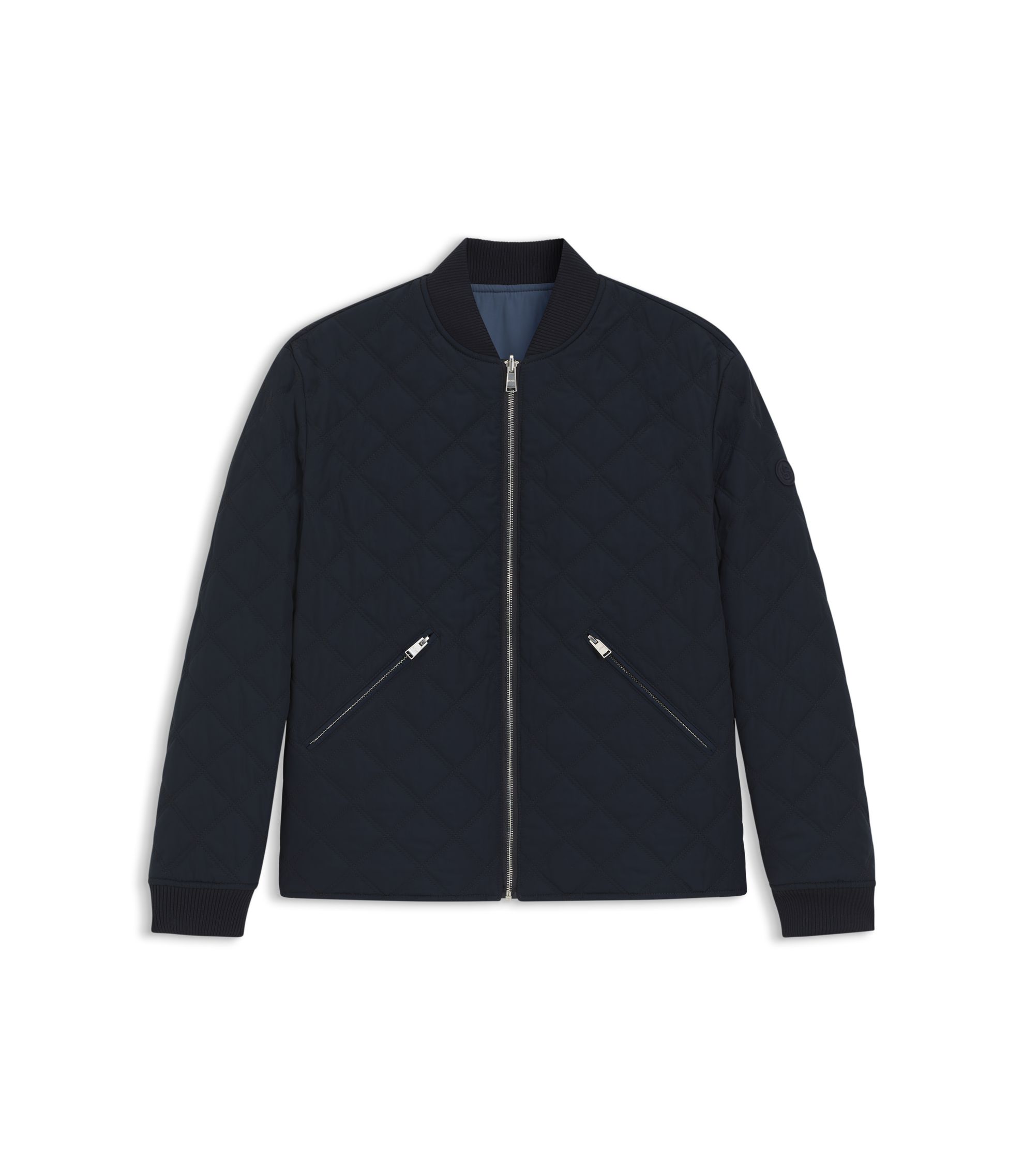 【美品】HUGO BOSS リバーシブル　ブルゾン BOSS - リバーシブル はっ水ジャケット キルティング - ダークブルー
