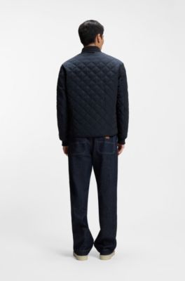 Reversible water-repellent jacket with quilting, Dark Blue