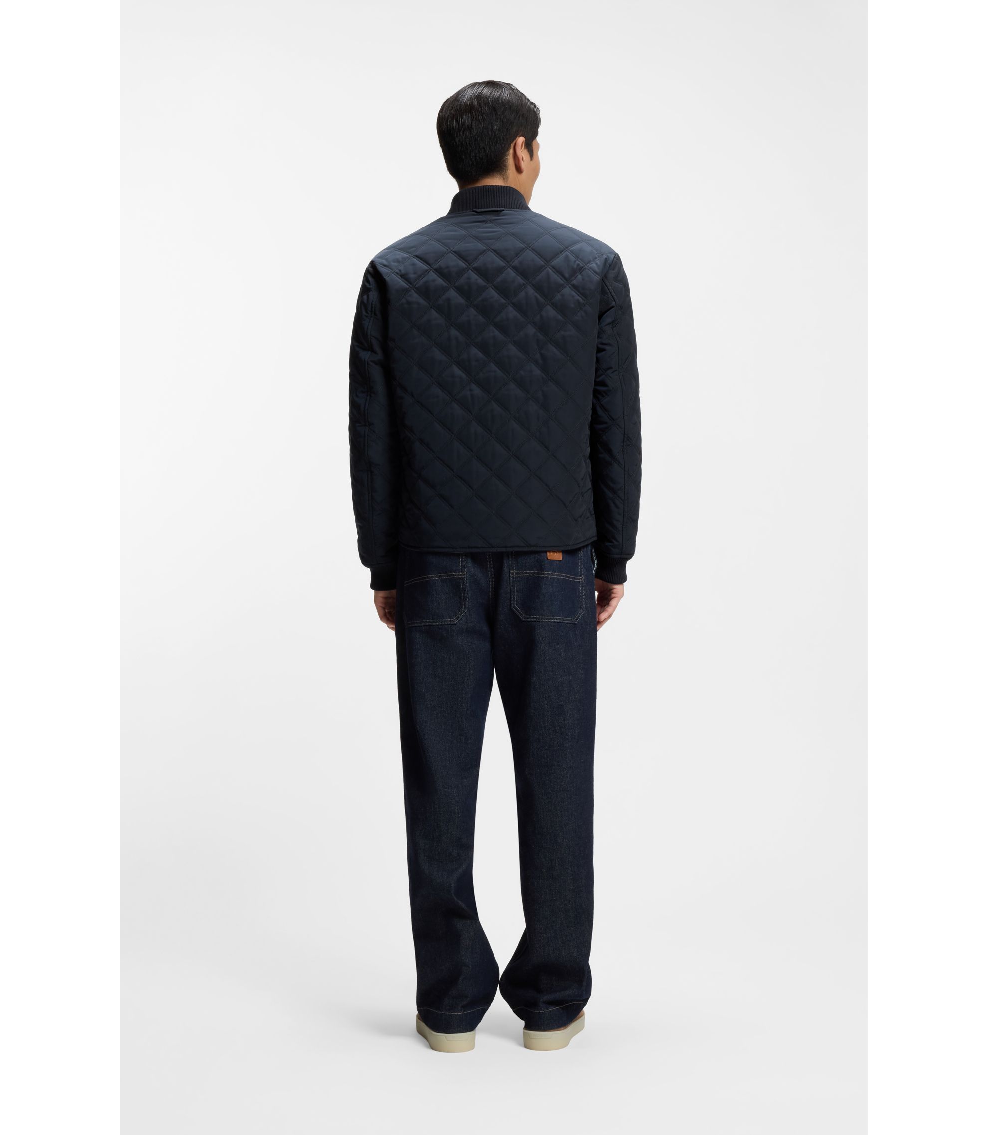 BOSS - Reversible water-repellent jacket with quilting - Dark Blue