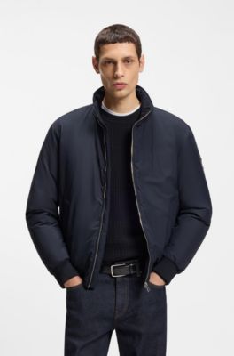 Water-repellent jacket with logo badge, Dark Blue
