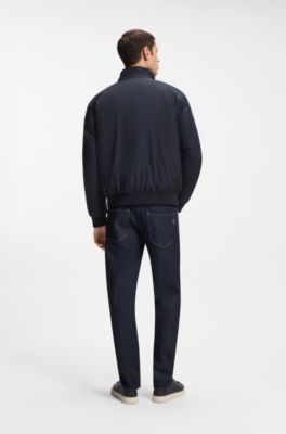 Water-repellent jacket with logo badge, Dark Blue