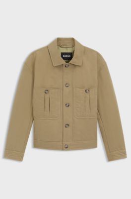 Giacca in tessuto manopesca idrorepellente, Beige