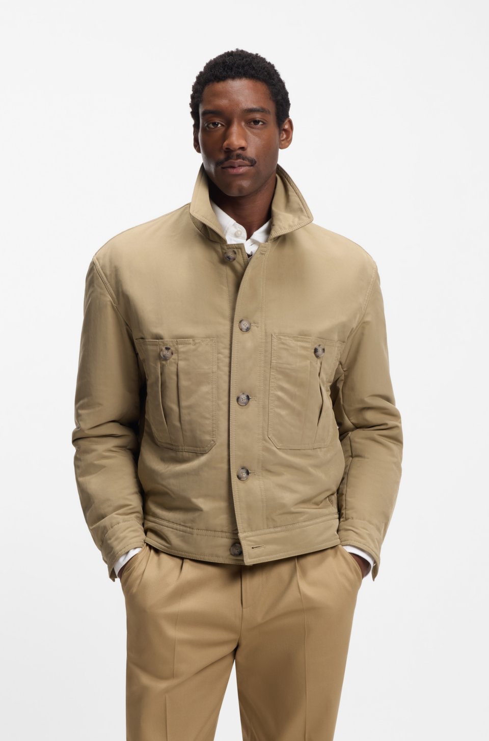 Water-repellent jacket in peached fabric