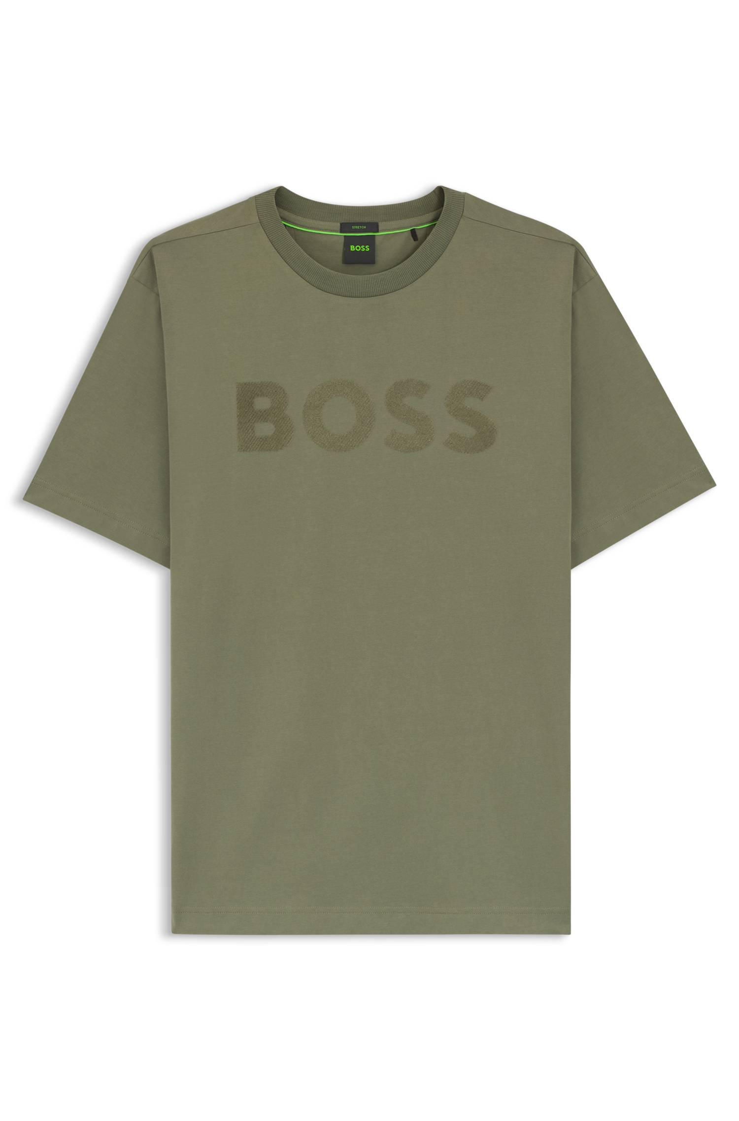Boss Relaxed-fit T-shirt in stretch cotton with tonal logo herr – bild 4