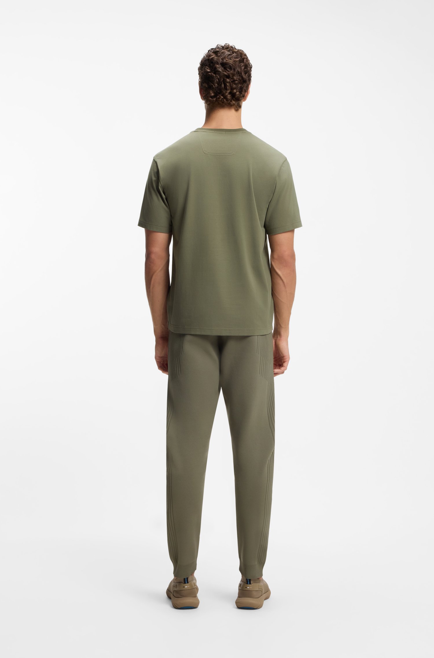 Boss Relaxed-fit T-shirt in stretch cotton with tonal logo herr – bild 3