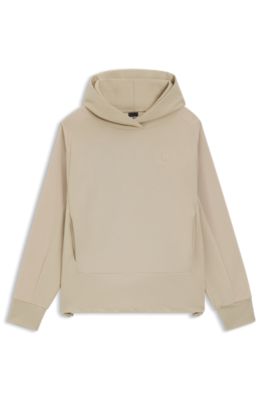 Hoodie aus Baumwoll-Mix mit kontrastfarbenen Eins&auml;tzen, Hellbeige