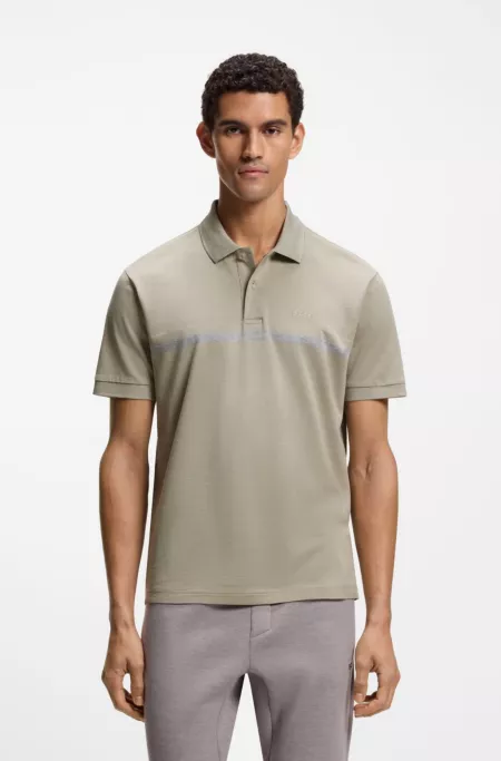 Paddy polo shirt in cotton with horizontal stripe
