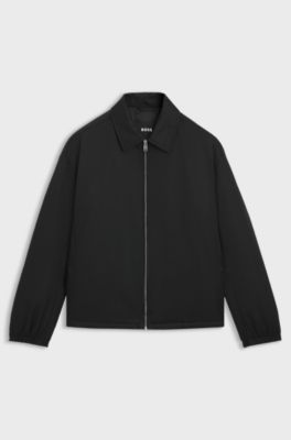 Water-repellent jacket with micro monograms, Black