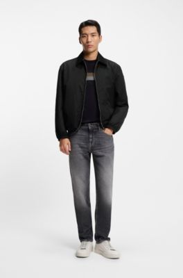 Water-repellent jacket with micro monograms, Black