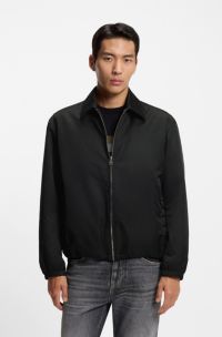 Water-repellent jacket with micro monograms, Black