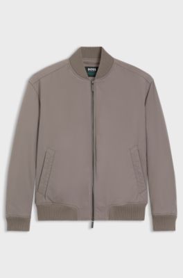 BOSS x ASTON MARTIN-bomberjakke i vandskyende twill, Lysegr&aring;