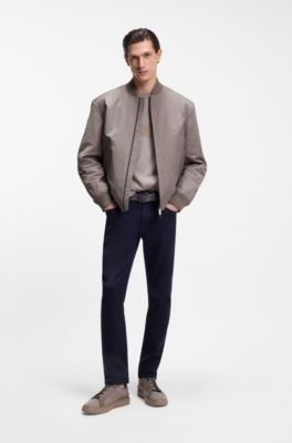 BOSS x ASTON MARTIN bomber jacket in water-repellent twill, Light Grey