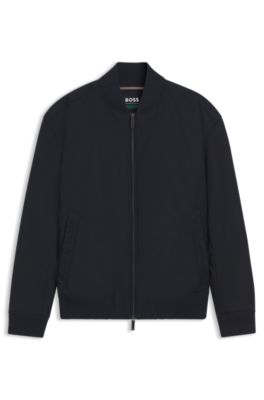 BOSS x ASTON MARTIN bomber jacket in water-repellent twill, Dark Blue