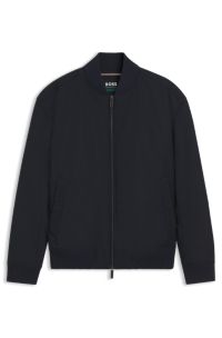 BOSS x ASTON MARTIN bomber jacket in water-repellent twill, Dark Blue