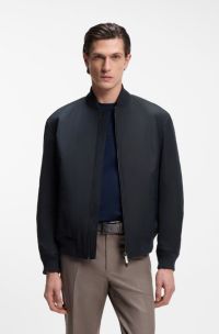 BOSS x ASTON MARTIN bomber jacket in water-repellent twill, Dark Blue