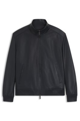 BOSS x ASTON MARTIN jacket in leather, Dark Blue