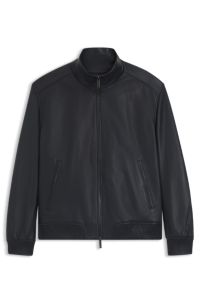 BOSS x ASTON MARTIN jacket in leather, Dark Blue