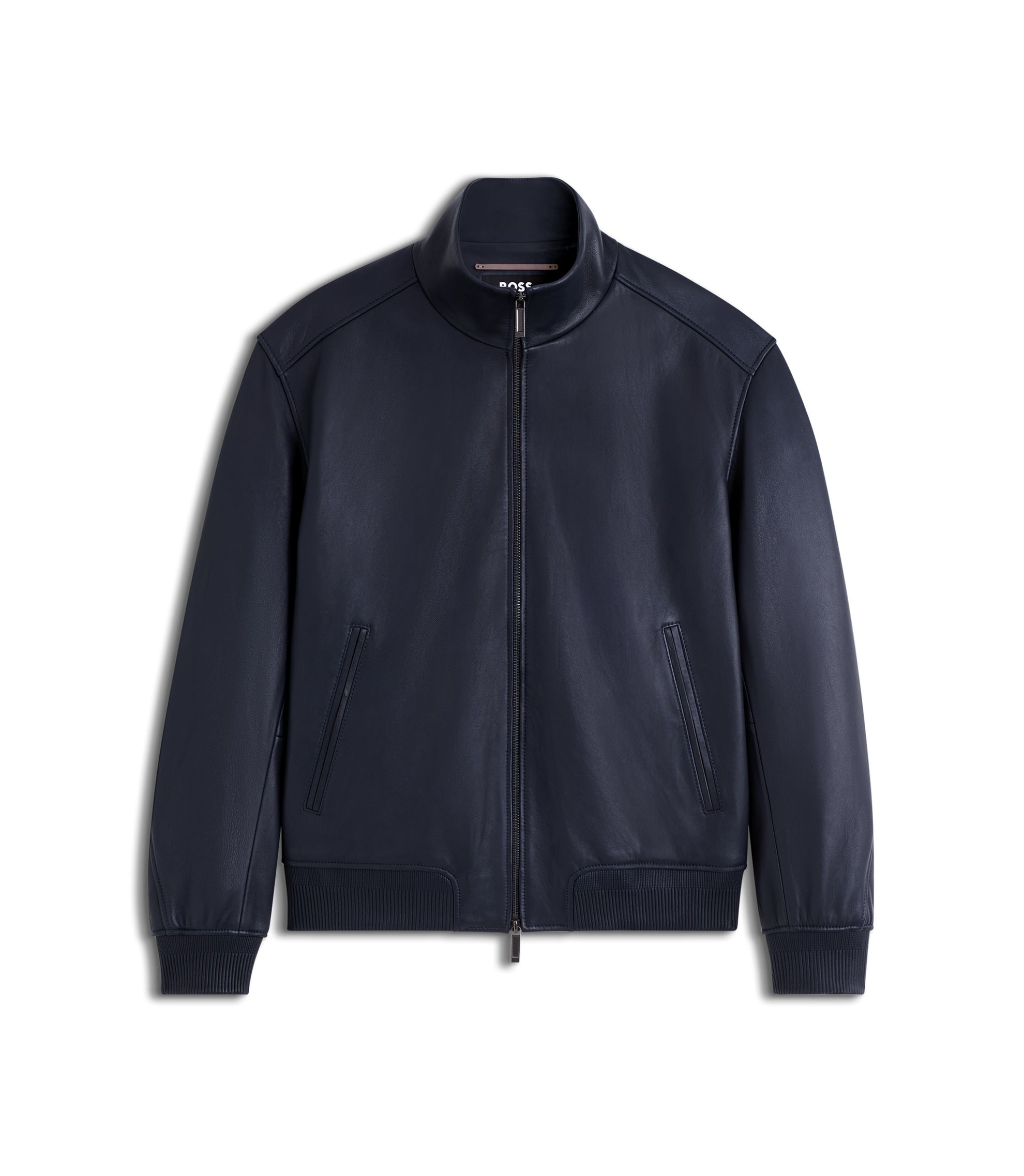 Hugo boss レザージャケット BOSS - レギュラーフィット レザージャケット ジップクロージャー