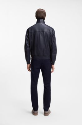 BOSS x ASTON MARTIN レザー ジャケット, ダークブルー