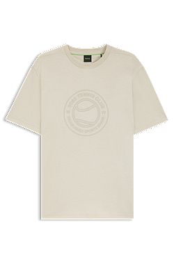 T-shirt en jersey de coton avec motif d’inspiration tennis