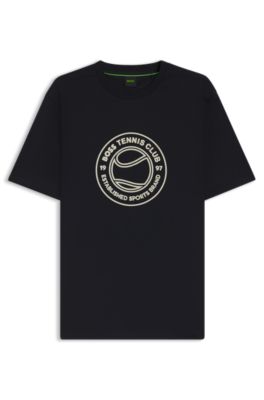 T-shirt in jersey di cotone con grafica ispirata al tennis, Blu scuro