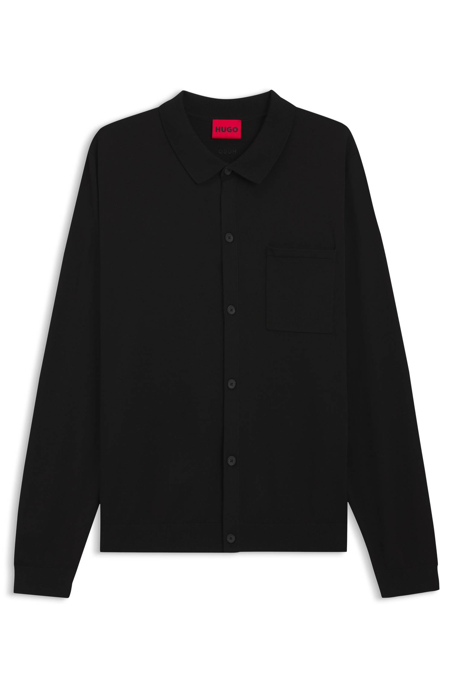 Hugo Regular-fit knitted jacket with ribbed trims jackor herr – bild 4