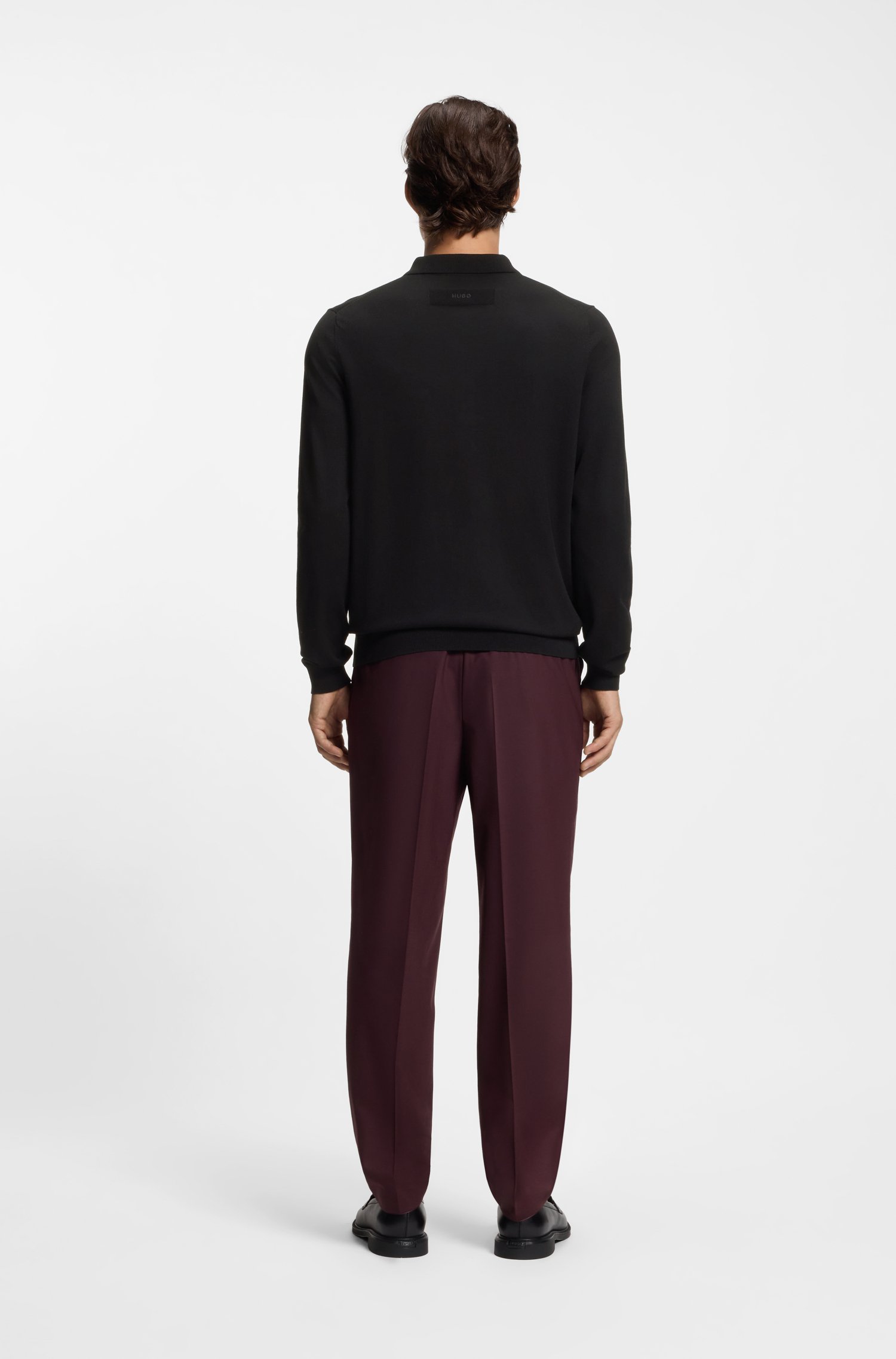 Hugo Regular-fit knitted jacket with ribbed trims jackor herr – bild 3